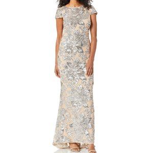 Calvin Klein Women's Sequined Flower Cowl-Back Dress Size 6